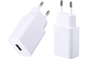 ZLONXUN 2-pak zasilaczy USB 5 V/1 A, ładowarka, wtyczka sieciowa, wtyczka sieciowa, adapter wtykowy, adapter kompatybilny z inteligentne zegarki, słuchawki, aparat, czytnik e-booków,