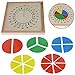 Price comparison product image Mentin Montessori Material Wooden Circular Fractions Scoreboard Kid Educational Toy