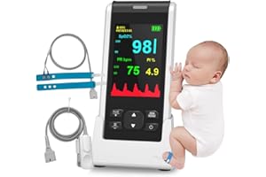 Oxymetre de doigt Saturometre Oxymetre Pédiatrique, HOLFENRY rechargeable Oxymetre De Doigt Enfant Avec Application Gratuite Moniteur SpO2, Fréquence cardiaque Utilisation à la maison École Voyage