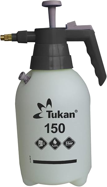 TUKAN Drucksprüher 1,5 Liter | Gartenspritze & Pumpsprüher für Balkon, Terrasse & Garten | Pflanzensprüher mit Verstellbarer Messingdüse | Vielseitiges Sprühgerät für Pflanzenpflege - 1