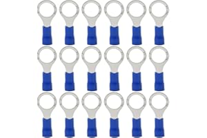 Hocansen 100 Pezzi Terminale Connettori ad Anello M8 Ring Crimp Connettori Elettrici a Occhiello Anello Crimpatrice Crimp Terminale Set per Fili (PR8/Blue)