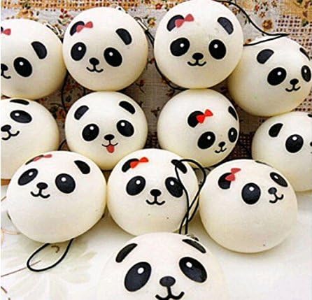 Spiie Cute Panda Cartoon Face Squishy Cell Phone Hang Rope Mobile Phone Charms Key Charm