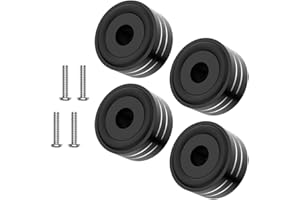 Tertullus 4 Sets Speaker Isolation Feet Aluminum Speaker Feet With Screws,Shockproof Stand Pad For Hifi Devices Amplifier Turntable Dac Recorder Cd (Black, 40mm×20mm)