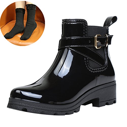 Botas de agua bota de goma mujer impermeable lluvia zapatos tobillo casual calzado