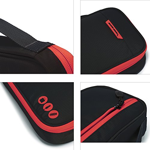 BAGSMART Kompakte Eletronik Kabeltasche Doppelte Fächer für USB Sticks, Kabel, Speicherkarte Schwarz - 5