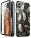 Produktbild i-Blason iPhone XS Hülle iPhone X Hülle Glitzer Handyhülle Ganzkörper Bumper Case Glänzend Schutzhülle Cover [Cosmo] mit integriertem Displayschutz für iPhone X/iPhone XS (5.8 Zoll) (Schwarz)