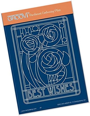 Clarity Stamps Groovi Parchment Embossing A6 Plate - Art Nouveau Best Wishes