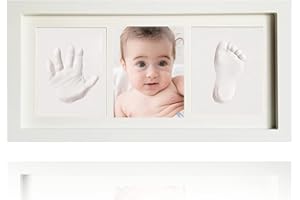 LAZY COOK Marco Huellas bebe - Kit de Marco de Fotos Huellas - Kit de Marco con Huellas y Fotografia - Recuerdos Manos o Pies de bebe Recien Nacido (Marco 2)