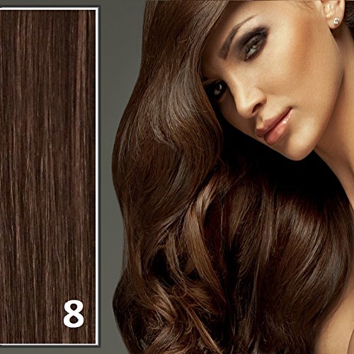 Athenia® 22'' inch Clip in Deluxe Futura Bodywave Hair Extensions - Wavy Curl - Six Piece Full Head set - ** 150 GRAMS of hair ** - Heat Style up to a Massive 200 Degrees - Superior Salon Quality - Natural Look & Feel - #8 Medium Brown