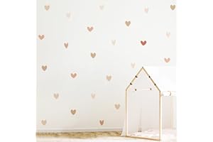 Hoppla - Sticker Mural Coeur - Coeurs Flottants - 72 Pièces - Décoration Chambre Fille - Autocollant Mural Repositionnable - Stickers Coeurs Enfant