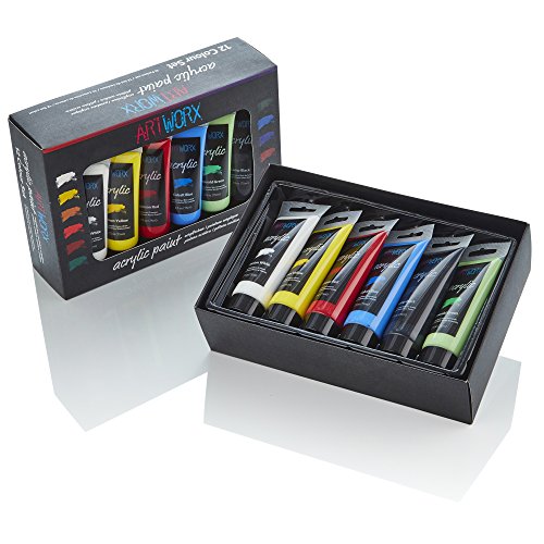 Artworx 12 x Jumbo Acrylic Paint Tube Set - 75ml