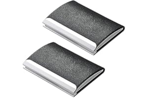 XIAOWANWAN 2 Pezzi Porta Biglietti da Visita Pelle,Portabiglietti da Visita Portatile con Chiusura Magnetica,Porta Biglietti da Visita Tascabile per Carte di Credito (Nero 1)