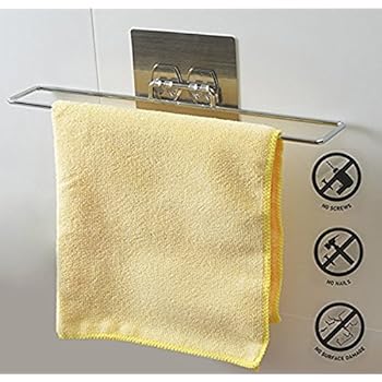 Kurelle No Drilling, No Screws Towel Rings for Bathrooms, Self Adhesive, Wall Mounted Hanger ...