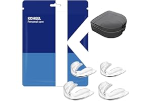 KOHEEL MG Gouttière Dentaire Thermoformable contre le Bruxisme, Protections Nocturnes Anti-Grincement et Serrement de Dents, Lot de 4 (2 petites & 2 grandes)