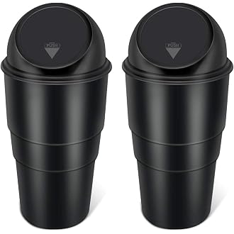 Oblivion Car Dustbin 2 Pc – Waste Management Bin for Car, Office, Home & Vehicle – Car Accessories, Portable Garbage Organizer with Lid, Small Trash B