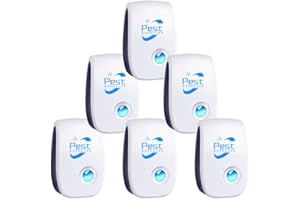 PEHTIY Repelente Ultrasónico de Plagas, 6 Pack Electrónico Repelente Mosquitos Ultrasónico Mosquitos Repelente Control de Plagas para Interiores, Insectos, Moscas, Cucarachas, Arañas, Roedores
