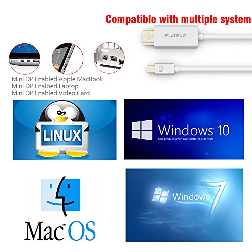 ELUTENG Mini DisplayPort zu HDMI Adapter Kabel 4K Vergoldet Mini DP auf HDMI Male für TV, Projektor, Monitor - 6