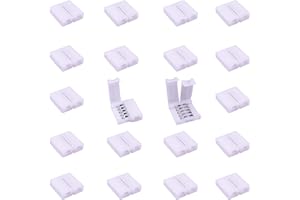 LitaElek 20pcs LED Streifen Verbinder 5 polig 12mm Breit SMD 5050 RGBW LED Strip Connector LED Stripe Anschluss RGBW LED Band Schnellverbinder Stecker 5-Pin LED Leiste Steckverbinder Adapter