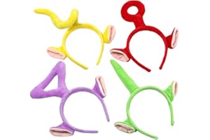 OPVYAEU 4 Stück Cartoon Nette Styling Haar Hoop the Plüsch Mädchen Haarbänder Waschen Nette Gesicht Kopfbedeckung 3D Haarnadel Haarband Haarschmuck für Kinder Karneval Kindertag