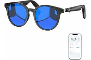 GetD Bluetooth Glasses,Open-Ear Smart Glasses,Large Round Polarized Sunglasses,Bluetooth5.4 Audio Glasses,anti-sound leakage, call noise reduction,UV Protection Lens Unisex design