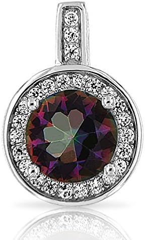 planetys Mystic Topaz Sterling Silver Pendant – Round