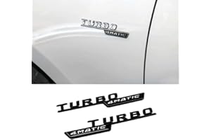 YK ZAOOER 1Pair Turbo 4MATIC Emblem Logo Side Fender Autocollant Pour Mercedes Benz AMG W176 W169 A180 A200 A250 A209 A45 A160 W221 CLK GLE,Noir
