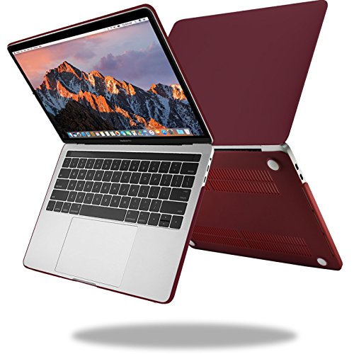 MacBook Pro 13 Hülle 2016, Infiland Ultra Slim Hochwertige Matt Gummierte Hartschale Tasche Schutzhülle Snap Case für NEUESTE 13-zoll MacBook Pro 13″ (2016 Freisetzung) A1706 / A1708 (Rotwein) - 2