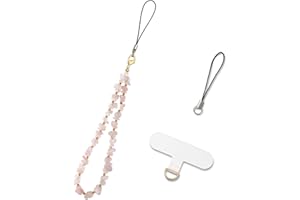 MORSUNBELA Handykette Perlen Kurz Rosa Handyanhänger Handyband Handyschmuck Handgelenk Lanyard Universal Handykette