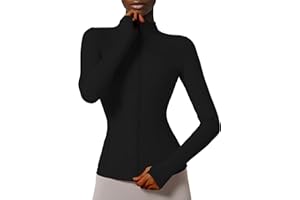 Locachy Sportjacke für Damen mit durchgehendem Reißverschluss, enge Passform, ideal für Jogging, Training und Workout, mit Taschen und Daumenlöchern