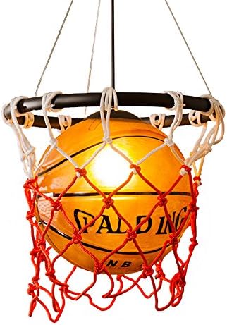 MZStech - Glass Pendant Light Creative Coppery Single Light Head Basketball Lamp Shade