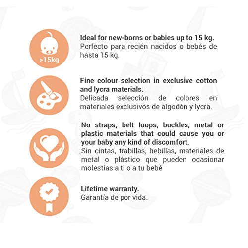 Elastisches Babytragetuch, um dein Baby mit dir tragen zu können – Babytragetuch aus Baumwolle und Elastan – Babytrage für Männer und Frauen in fünf Farben - 6