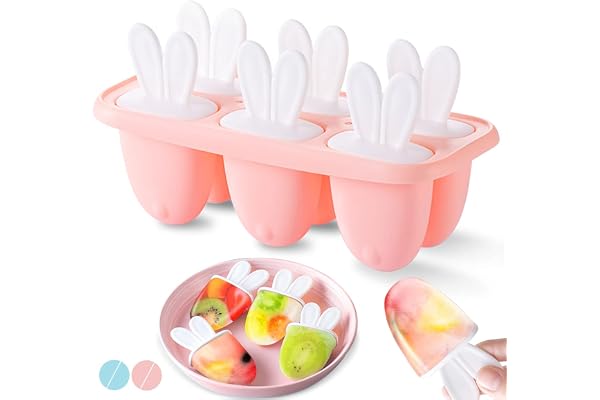 Moule à Glace, Lot de 6 Moule Esquimaux avec Batonnet, Mini Ice Pop Mold Popsicle Sorbet DIY Réutilisable, pour Glace Maison Yaourt Jus