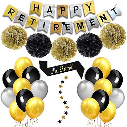 Amazon.co.uk retirement banners and balloons