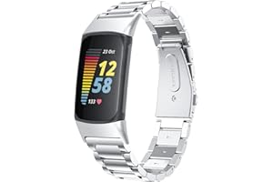 Chofit Correas compatibles con Fitbit Charge 6, correas de repuesto de acero inoxidable de metal para Charge 6