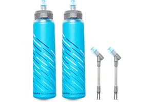 HydraPak UltraFlask Speed 600ml - Confezione da 2 - Flacone Flessibile per Idratazione, Adatto per Gilet da Corsa e Zaini da Corsa, con Tappo di Apertura Facile (600 ml / 20 oz), Blu Malibu
