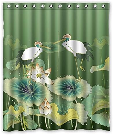 152 cm x 183 cm (60 "x72) Bath Shower Curtain, Elegant and Fashionable Classic Beautiful Lotus Watercolor Home Life Personalized Shower Curtain 60" x 72" d