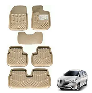 Auto Hub EVA, PVC 4D Car Foot/Floor Mats Compatible with Innova (Model : 2007-2015) -Beige