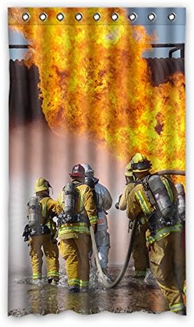 Traditionally FIRE FIGHTERS 100% Polyester Fabric Window Curtain (1-Pack), polyurethane, F, 50x84(inches)
