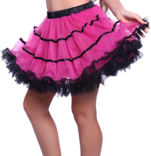 1980s Vintage Retro Ruffled Layered Striped Tulle RARA Party Tutu Skirts Fancy Dress