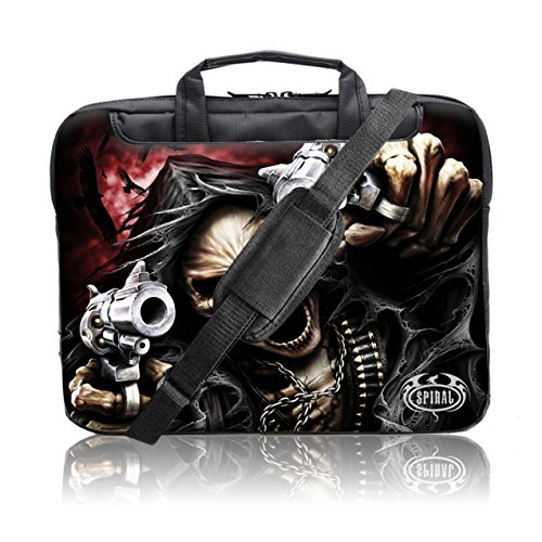 TaylorHe Spiral Direct Collection 15 / 15,6 Zoll Notebooktasche, Schultertasche für Notebook mit Muster , Laptoptasche mit Griff und Seitentaschen Laptop Bag Attentäter, Sensenmann