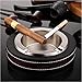 Produktbild Bowayeen oval Golden & Silver Cigar Ashtray Leder-Metall-ashtrays Rauchen Büro-Table-Accessoires