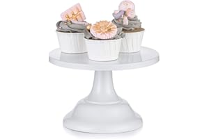 Nuptio Bases para Tartas de Blanco Soporte Cupcakes de Boda 20cm Cake Stand Redondo para Fiesta de Cumpleaños Aniversario de Boda Baby Shower
