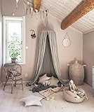 Betthimmel Baldachin aus Baumwolle Leinwand Deko,Bett-Überdachung für Baby-Kind-zelte aus Cotton Canvas,als Mückenschutz Moskitonetz Insekten-Malaria Schutz,Hohe 240cm - 7