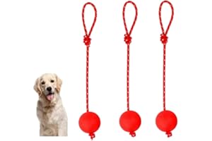 Changyeah 3 Palline Elastiche per Cani con Corda, in Gomma Naturale, Morbide ed Elastiche, per Cani Grandi e Piccoli