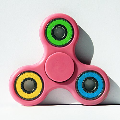 MOONBOWS - CHILLER SPINNER - Pink Tri Hand Fidget Spinner Toy. Original UK Design. With High Quality ABEC 7 Ceramic Bearings. Very Durable and Spins for up to 2 Mins. 4 Choices of Colours. Made from Highly Durable ABS Plastic. EDC Gadget. Great Stress Anxiety and ADHD Reliever. PINK