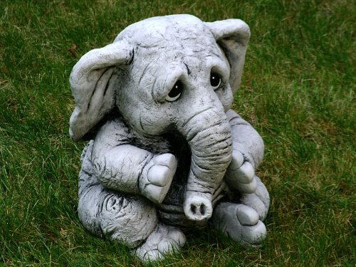 Steinfigur Elephant Elefant Benjamin 28 cm ca.15,8 kg Frostfest Stein Nr.042 - 2