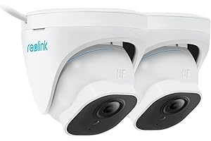 Reolink 4K Ultra HD Inteligentna Kamera Monitoringu PoE z Detekcją Ludzi / Pojazdów, Pogodoodoprność IP66, Zewnętrzna Kopułowa Kamera CCTV IP z Inteligentnymi Alertami o Ruchu, Nagrywaniem Audio oraz funkcją Time-Lapse 820A 2 paczki