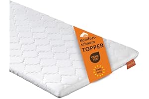 ‎SLEEPLING sleepling Topper 140x200cm Komfortschaum, Fester Matratzentopper 6cm dick, orthopädische Matratzenauflage, für alle Matratzen und Betten, Made in EU, Ökotex, Waschbar 60 Grad