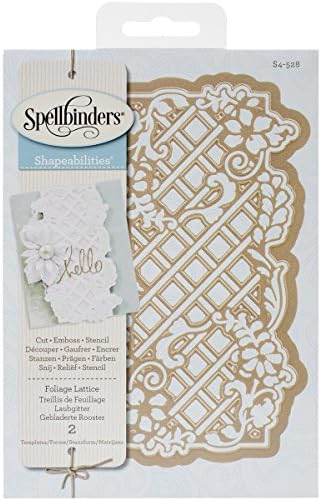 Spellbinders Foliage Lattice Dies, Set of 2, Brown