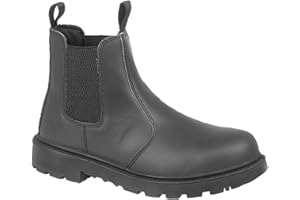 Grafters Mens Leather Safety Steel Chelsea Dealer Slip On Ankle Work Boots Shoes Size 6-14